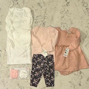 Baby girl clothing bundle 3-6 months 9 pieces new with tags and new without tags